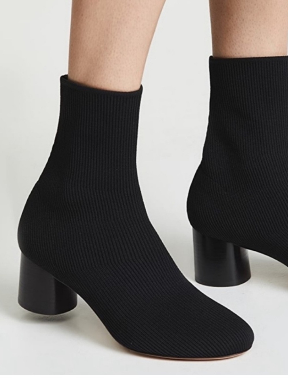 Vince Tasha ribbed knit sock bootie in black